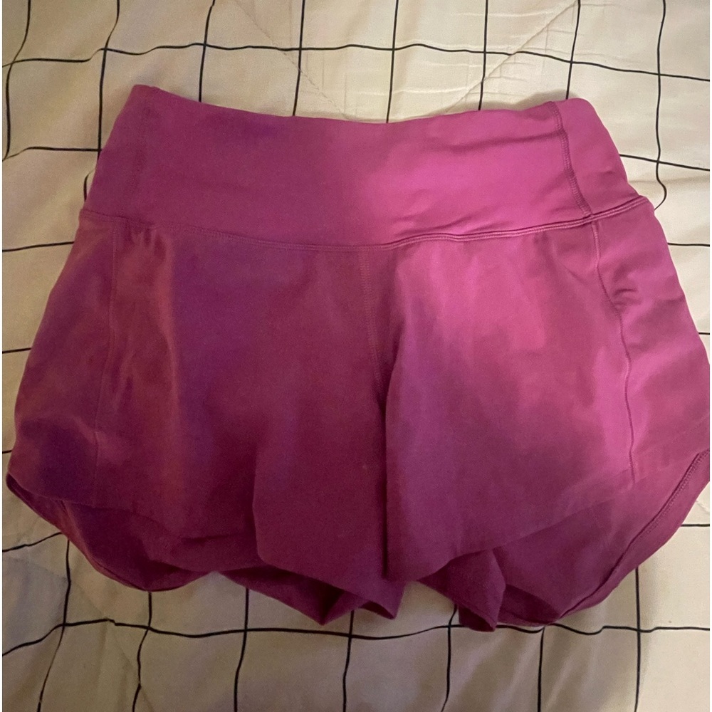 Lululemon vivid plum Speed Ups MR short 4” *Lined size:0